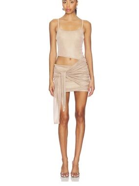 Metallic Jersey Fabric Mini Dress